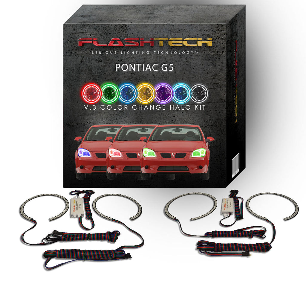 Pontiac G5 V.3 Fusion Color Change LED Halo Headlight Kit 2005-2010