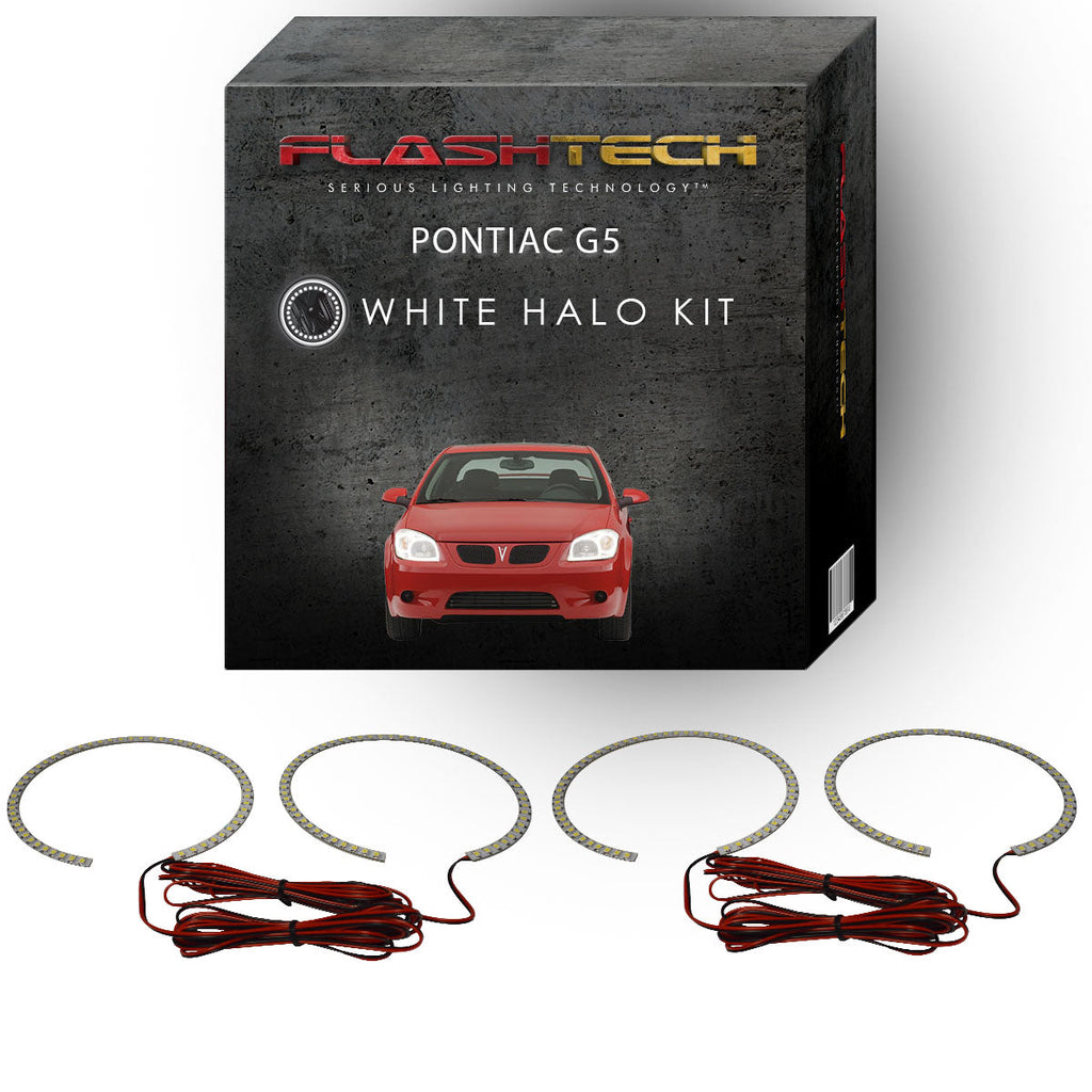 Pontiac G5 White LED Halo Headlight Kit 2005-2010