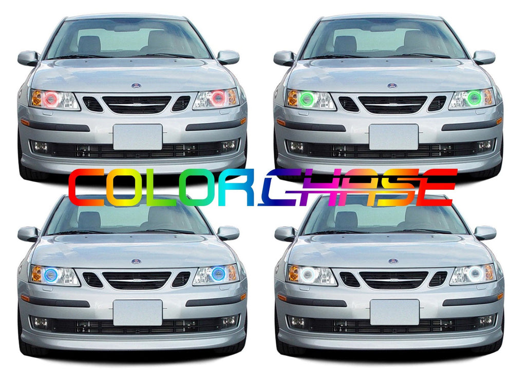 Saab 9-3 ColorChase LED Halo Headlight Kit 2003-2007