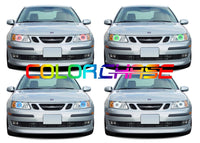 Saab 9-3 ColorChase LED Halo Headlight Kit 2003-2007
