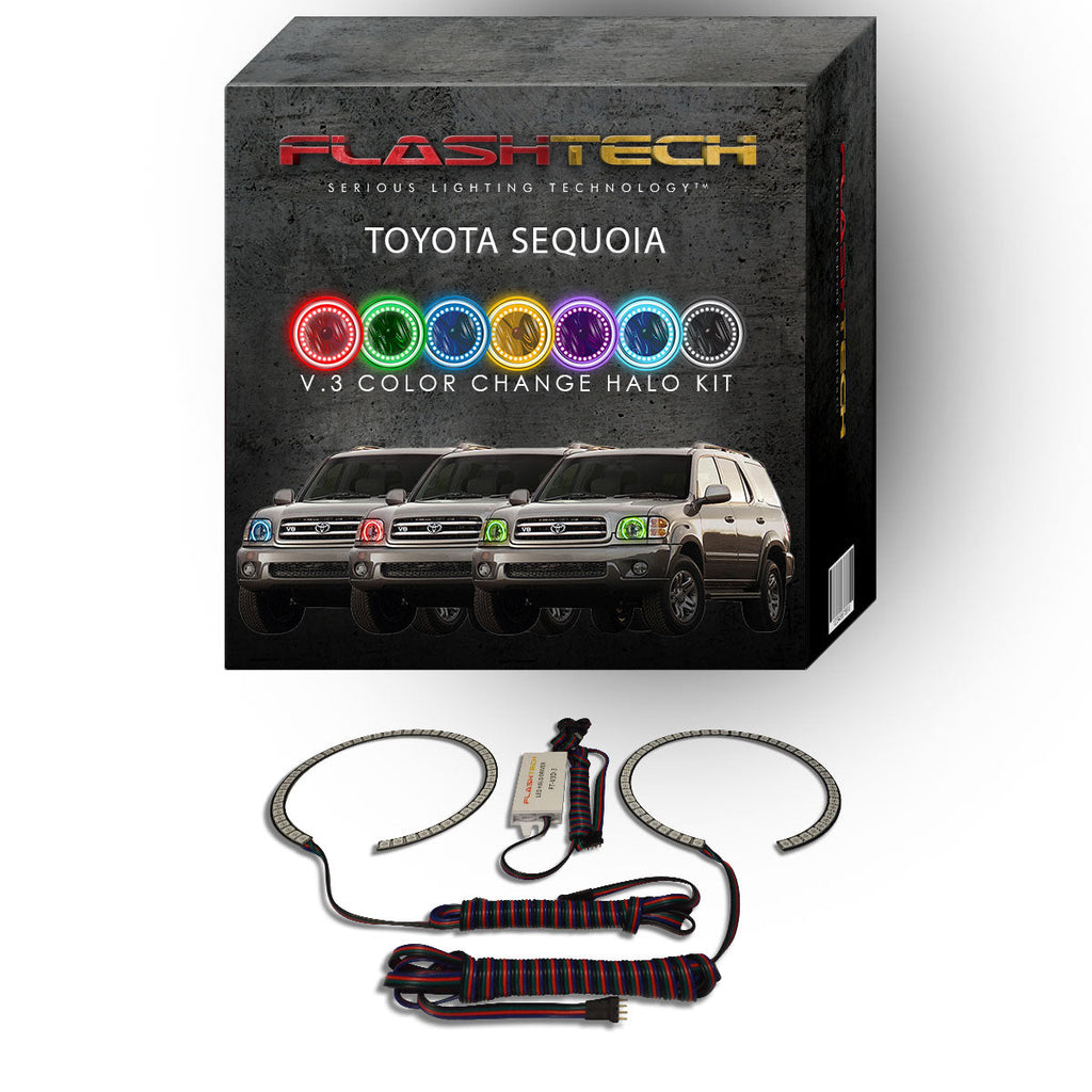 Toyota Sequoia V.3 Fusion Color Change LED Halo Headlight Kit 2001-2004