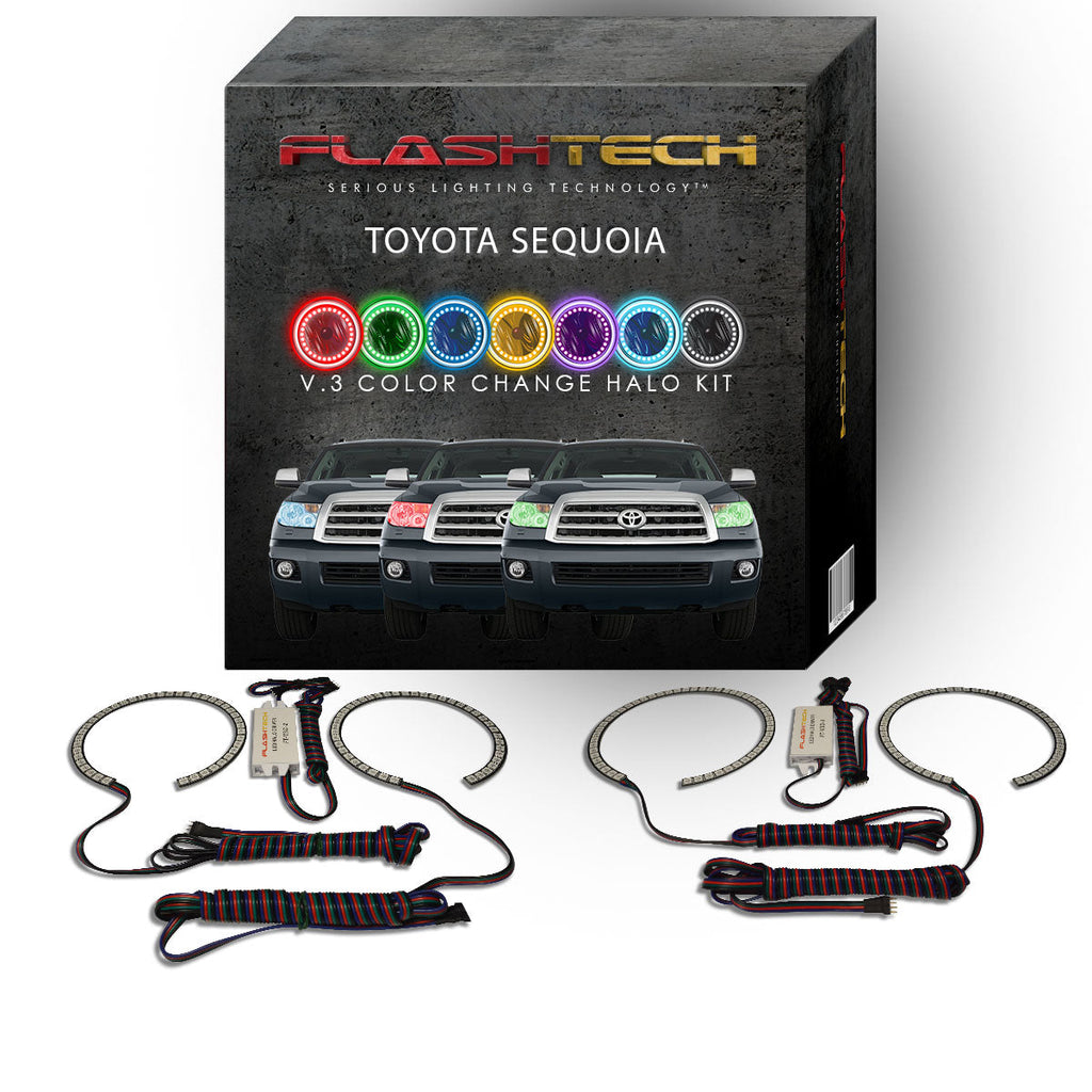 Toyota Sequoia V.3 Fusion Color Change LED Halo Headlight Kit 2007-2013