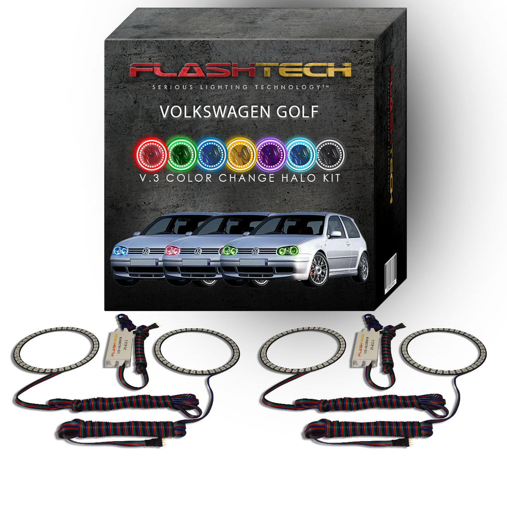 Volkswagen Golf V.3 Fusion Color Change LED Halo Headlight Kit 1999-2006