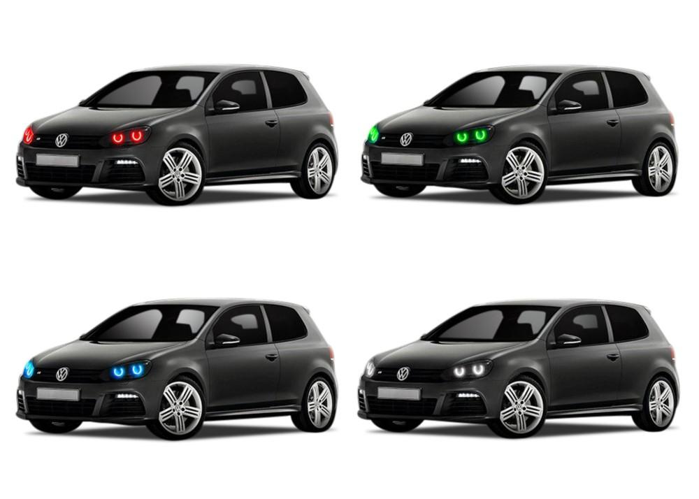 Volkswagen Golf (Facotry HID) V.3 Fusion Color Change LED Halo Headlight Kit 2010-2013