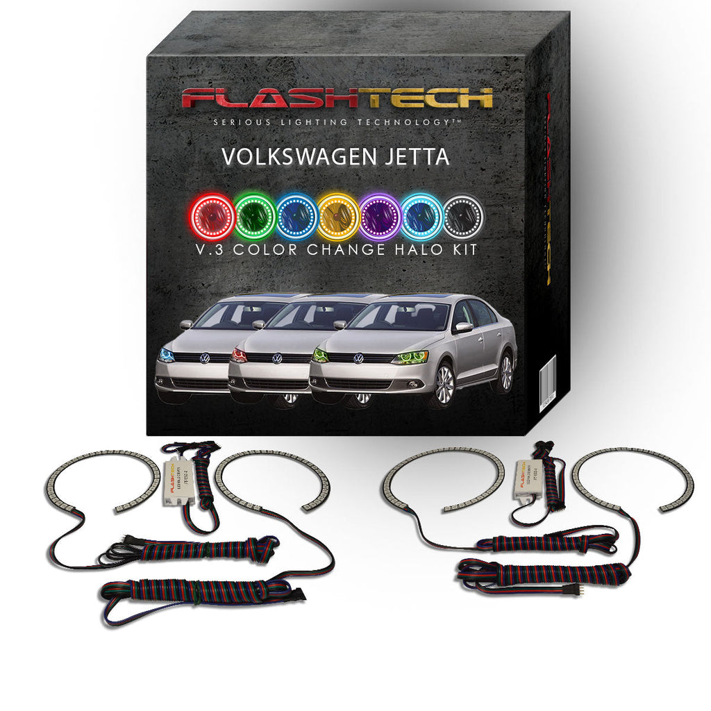 Volkswagen Jetta V.3 Fusion Color Change LED Halo Headlight Kit 2011-2016