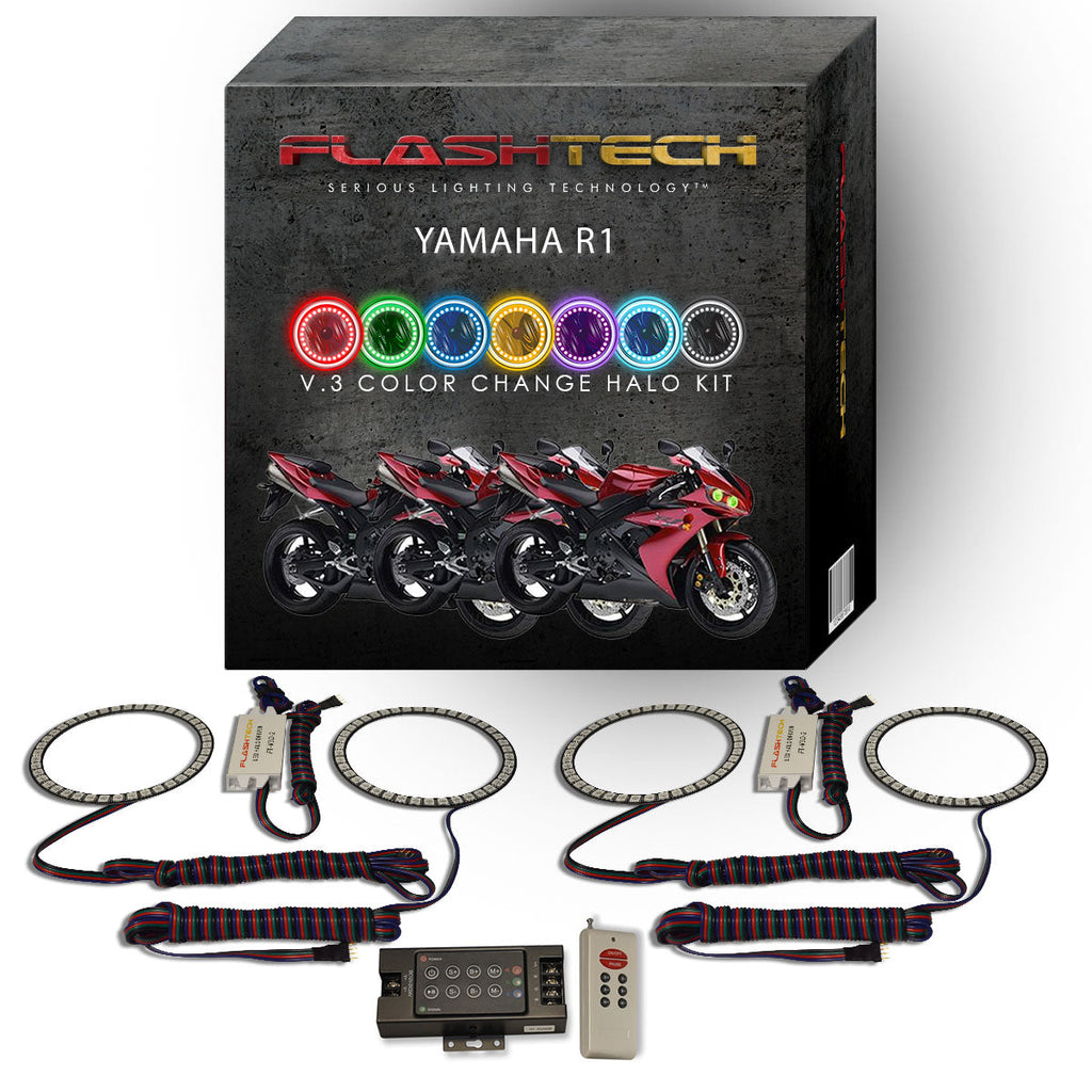 Yamaha R1 V.3 Fusion Color Change LED Halo Headlight Kit 2004-2006 ...