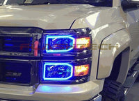 Chevrolet Silverado Non Projector V.3 Fusion Color Change LED Halo Headlight Kit 2014-2016