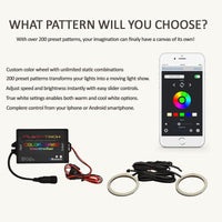 Dodge Challenger ColorChase External Waterproof LED Halo HeadLight Kit 2008-2014