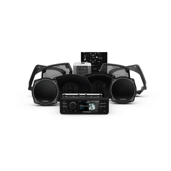 1998-2013 Harley-Davidson® Street Glide® Source Unit, 4-Speaker & Amp Kit (Gen-2)