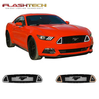 Ford Mustang GT White Amber Switchback DRL grille kit (2015-2017)