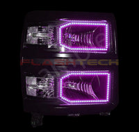 Chevrolet Silverado Non Projector V.3 Fusion Color Change LED Halo Headlight Kit 2014-2016